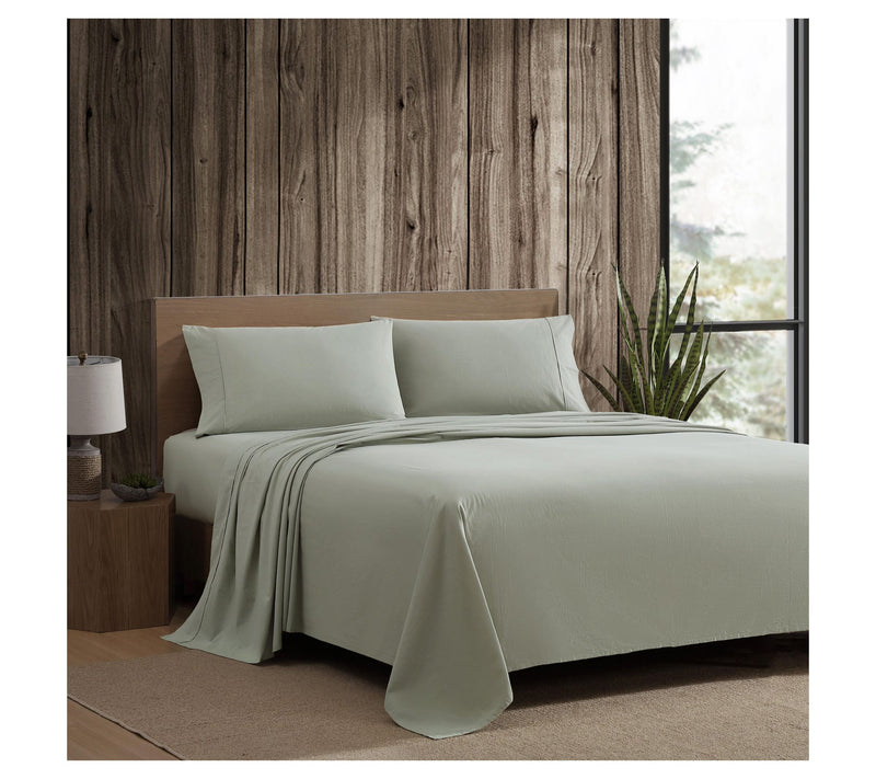 Eddie Bauer Green Cotton Percale Queen Sheet Set — View 10