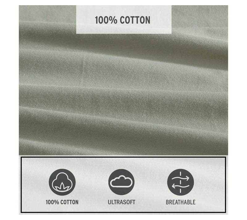 Eddie Bauer Green Cotton Percale King Sheet Set — View 6