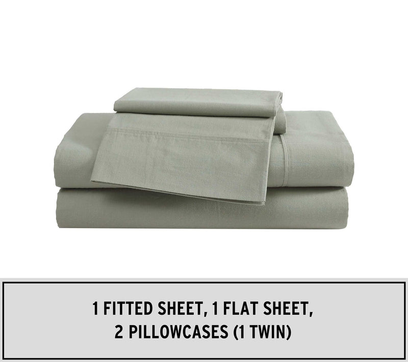 Eddie Bauer Green Cotton Percale King Sheet Set — View 7