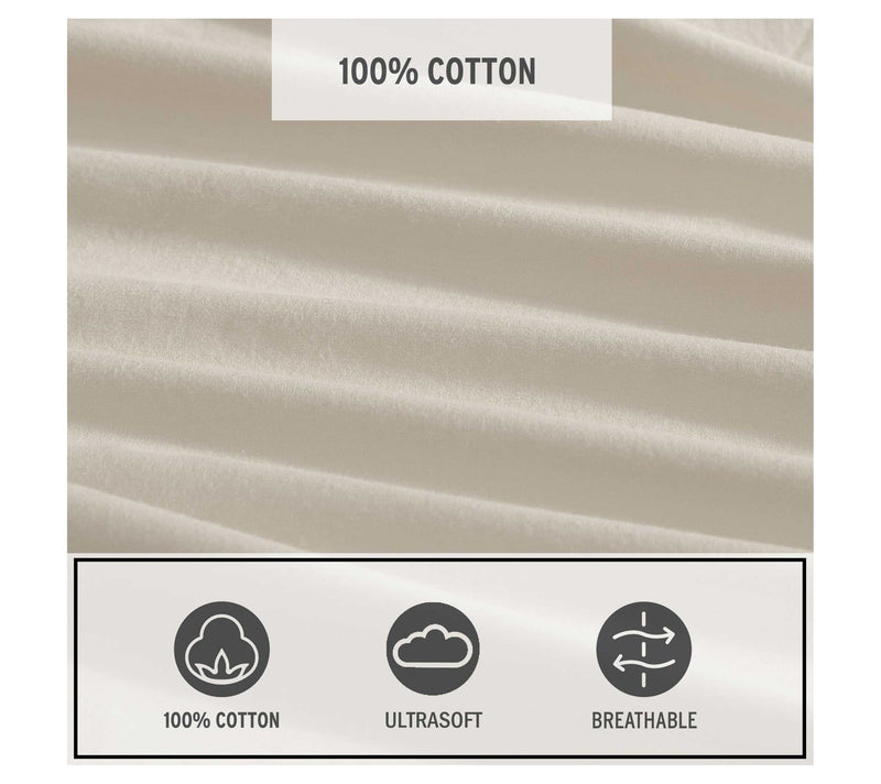 Eddie Bauer Oyster Grey Cotton Percale Queen Sheet Set — View 6