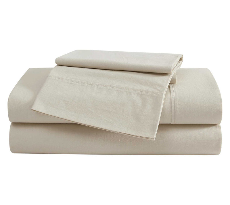 Eddie Bauer Oyster Grey Cotton Percale Twin Sheet Set — View 2