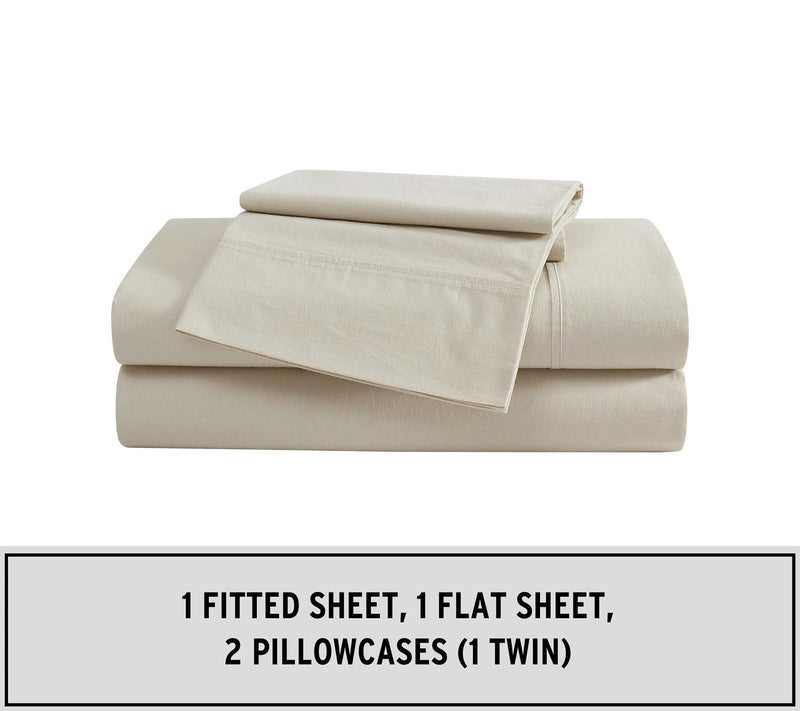 Eddie Bauer Oyster Grey Cotton Percale Full Sheet Set — View 7