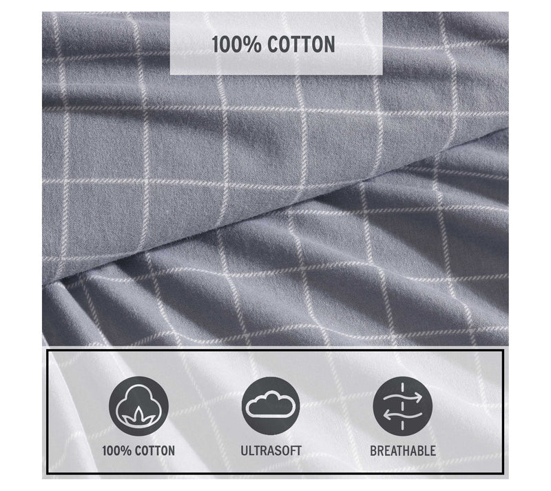 Eddie Bauer Great Plains Plaid Cotton Flannel Queen Sheet Set — View 6