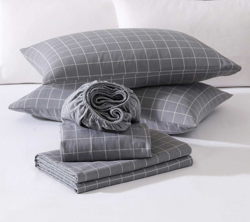 Eddie Bauer Great Plains Plaid Cotton Flannel Queen Sheet Set — View 8