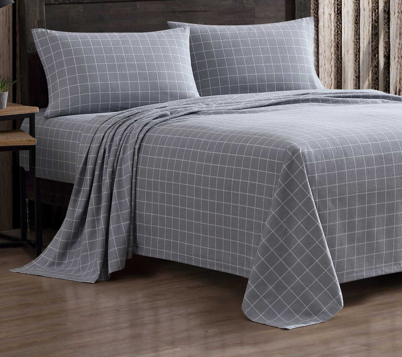 Eddie Bauer Great Plains Plaid Cotton Flannel Queen Sheet Set — View 2