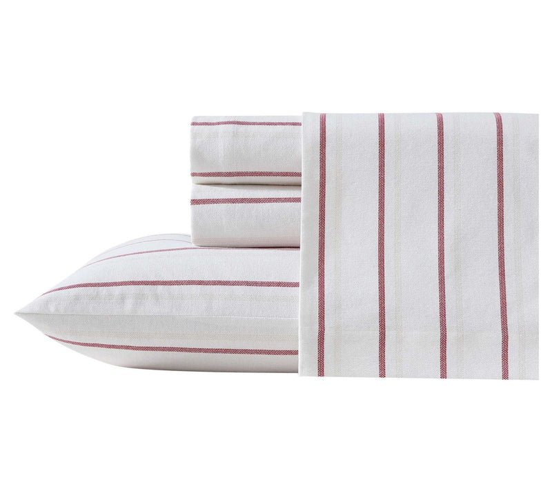 Eddie Bauer Cooper Falls Red Cotton Flannel Twin Sheet Set — Main view