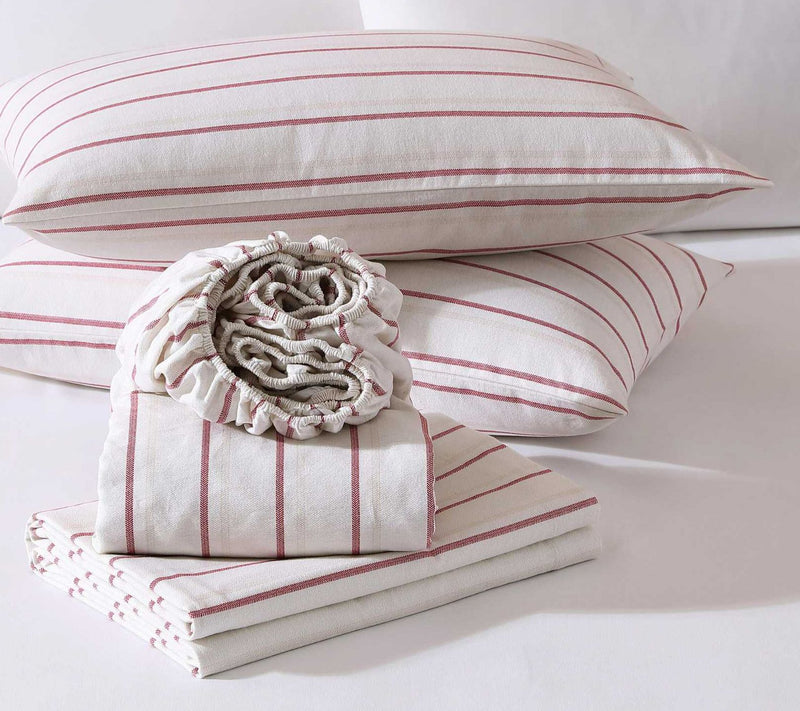 Eddie Bauer Cooper Falls Red Cotton Flannel Twin Sheet Set — View 8