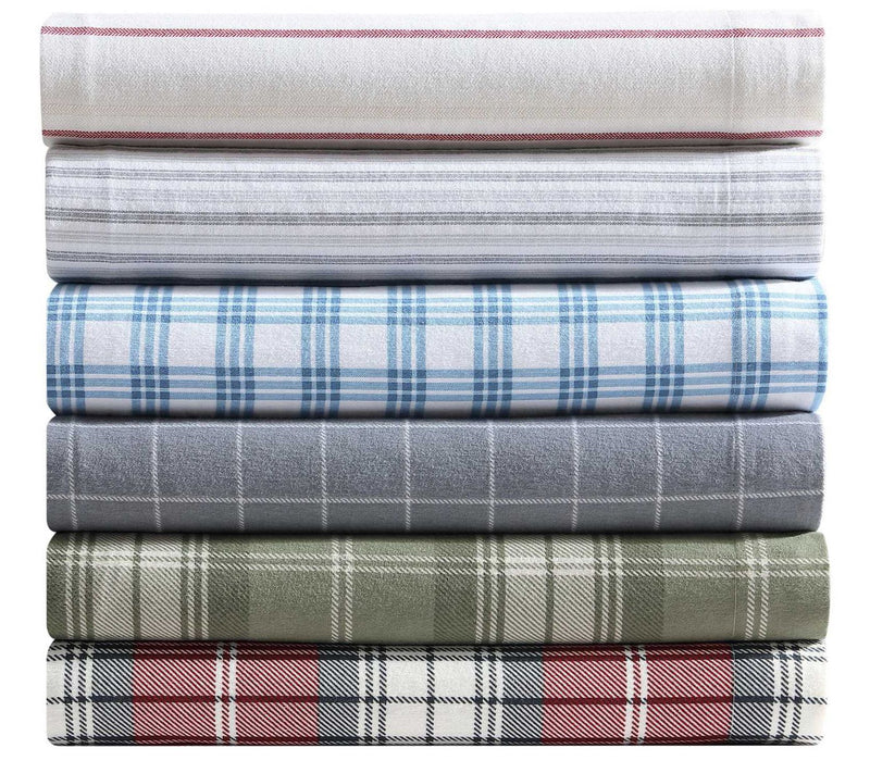 Eddie Bauer Cooper Falls Red Cotton Flannel Twin Sheet Set — View 7