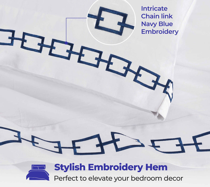 Superior Chain Links Cotton Sheet Set, Cal/King — View 7