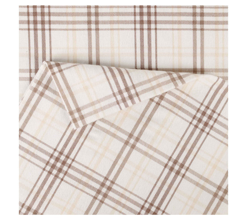 Superior Plaid Flannel Cotton Sheet Set, King — View 3
