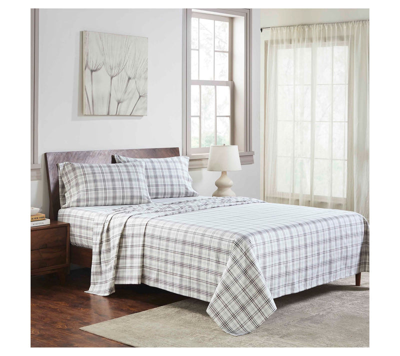Superior Plaid Flannel Cotton Sheet Set, King — View 11