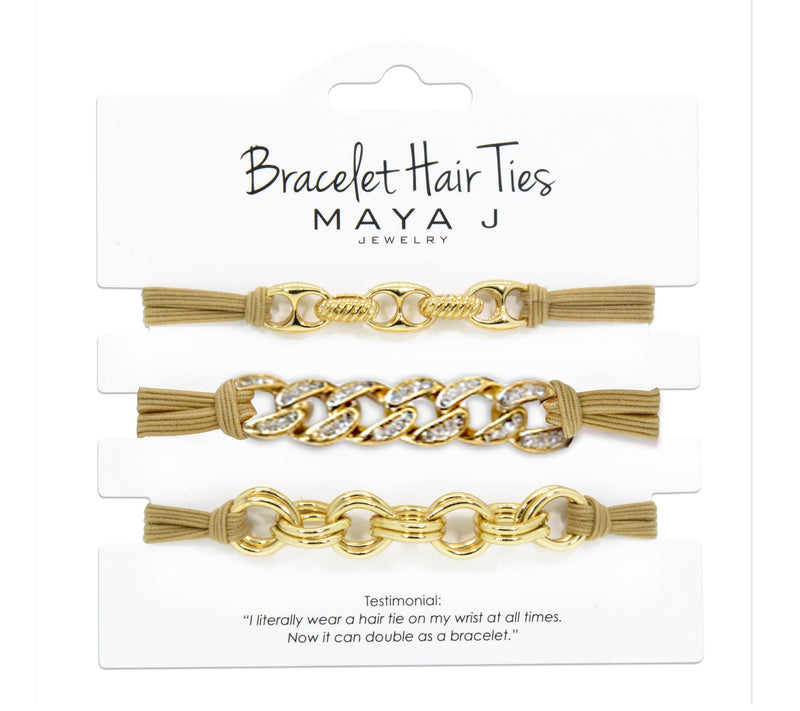 Maya J Jewelry S/9 Designer Hair Ties/ Bracelets with Crystals — View 3