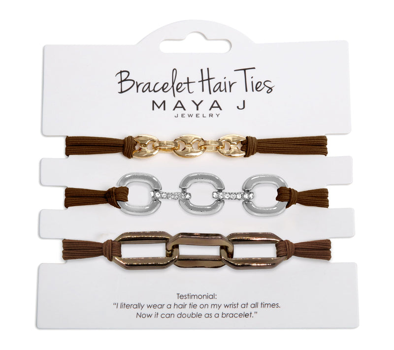 Maya J Jewelry S/9 Designer Hair Ties/ Bracelets with Crystals — View 4