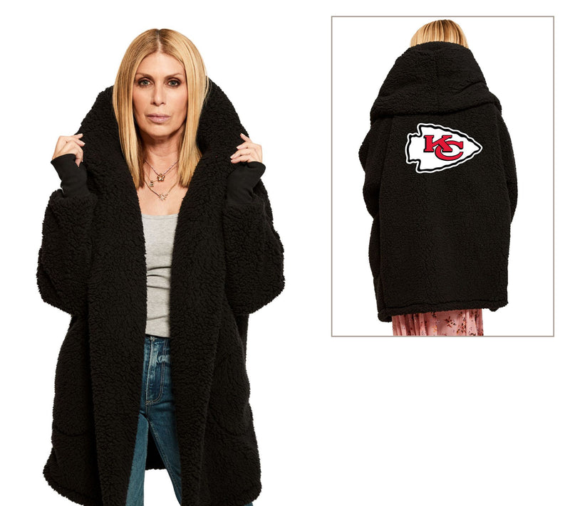 NFL Officially Licensed Sherpa Lounger by Jill Martin - Black — Main view