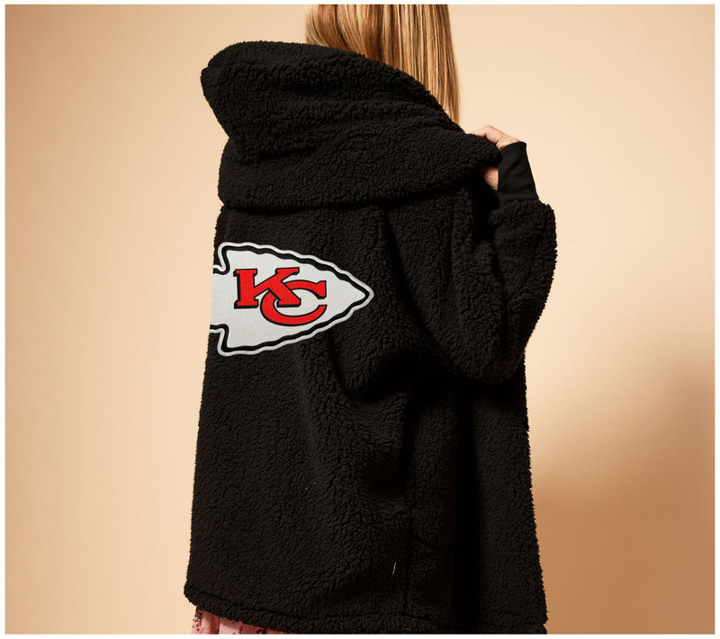 NFL Officially Licensed Sherpa Lounger by Jill Martin - Black — View 3