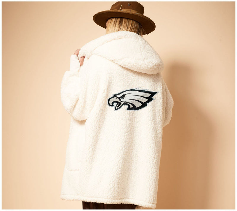NFL Officially Licensed Sherpa Lounger by Jill Martin - Ivory — View 4