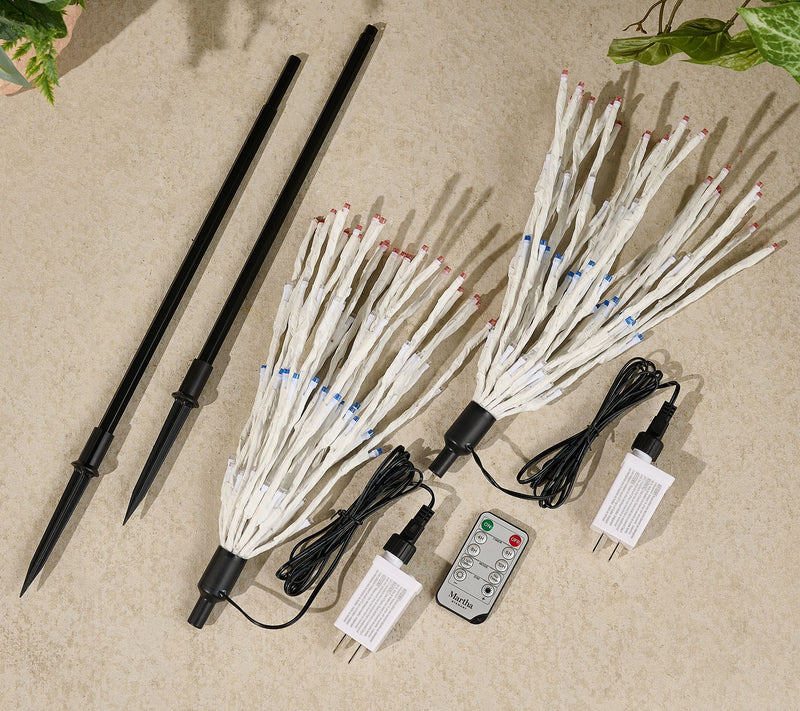 "As Is" Martha Stewart S/2 Firecracker Burst Lights with Remote — View 2
