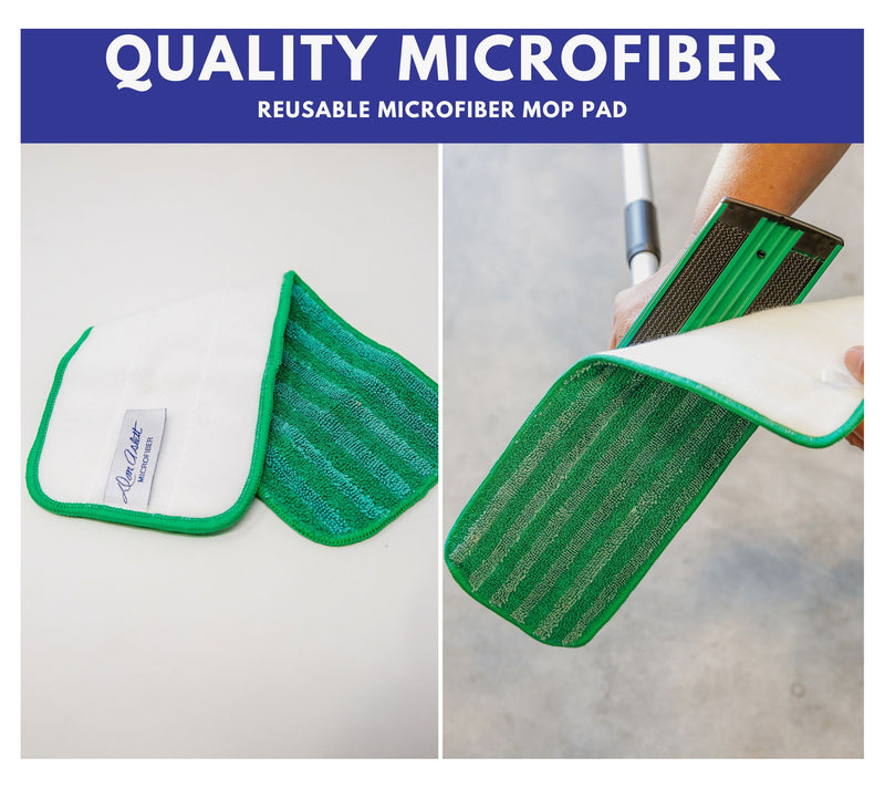 Don Aslett 12" Aluminum Mop with 2 Microfiber Mop Pads — View 5