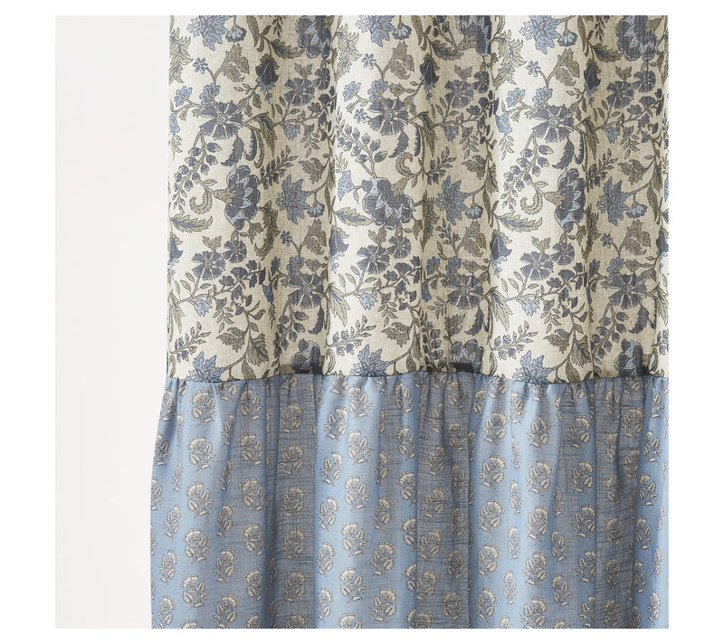 Lush Decor Lillian Block Print Linen Textured Shower Curtain — View 3