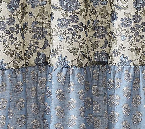 Lush Decor Lillian Block Print Linen Textured Shower Curtain — View 7