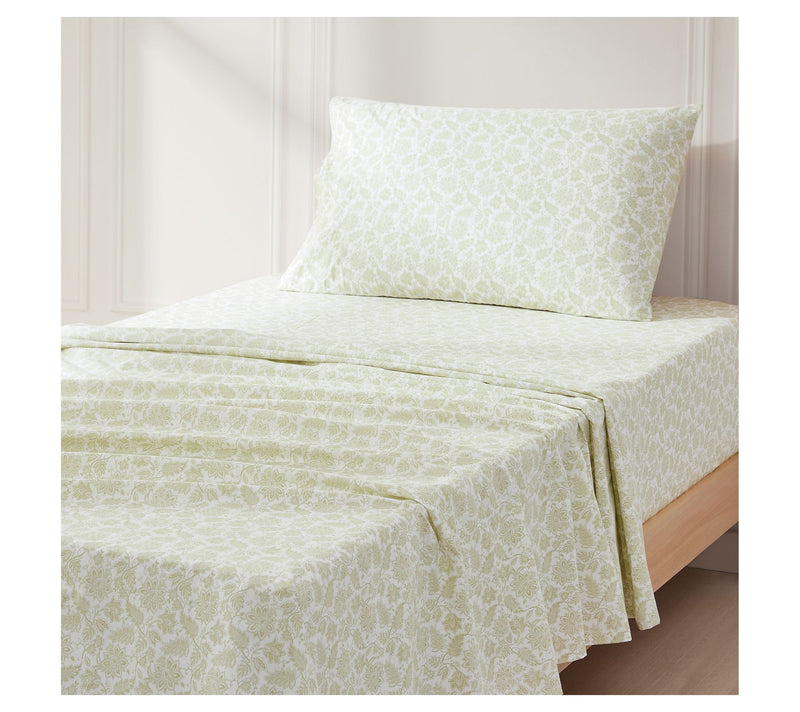 Lush Decor Floral Jacobean Cotton Sheet Set Sage 3Pc Set Twin — View 3