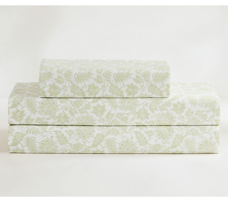 Lush Decor Floral Jacobean Cotton Sheet Set Sage 3Pc Set Twin — View 2