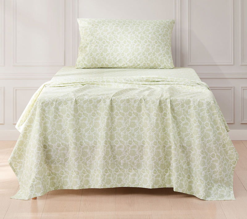 Lush Decor Floral Jacobean Cotton Sheet Set Sage 3Pc Set Twin — Main view