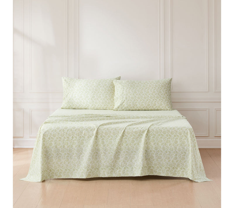 Lush Decor Floral Jacobean Cotton Sheet Set Sage 4Pc Set King — View 10