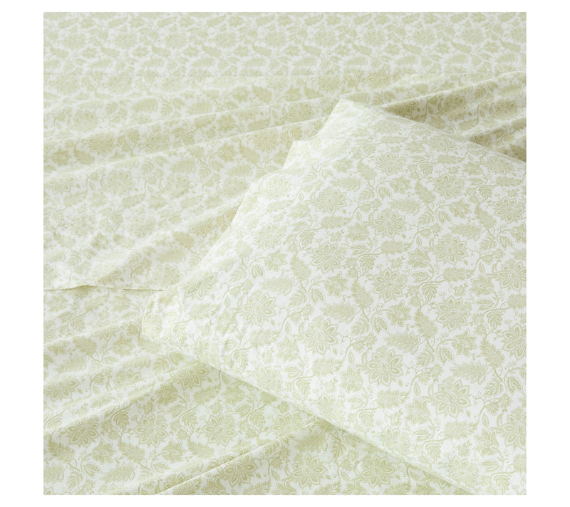 Lush Decor Floral Jacobean Cotton Sheet Set Sage 4Pc Set King — View 6