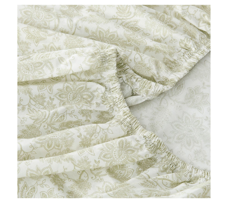 Lush Decor Floral Jacobean Cotton Sheet Set Sage 4Pc Set King — View 8
