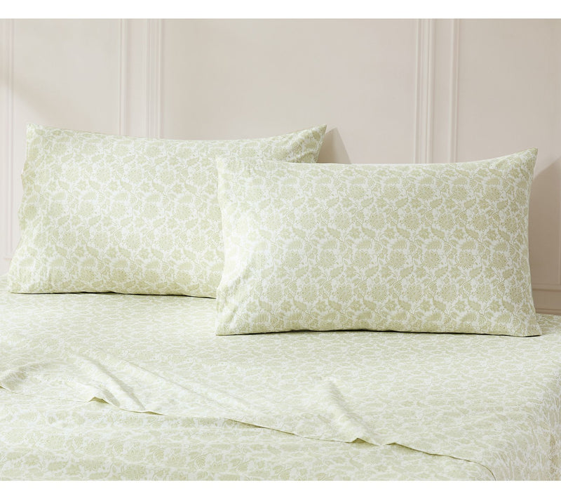 Lush Decor Floral Jacobean Cotton Sheet Set Sage 4Pc Set King — View 3