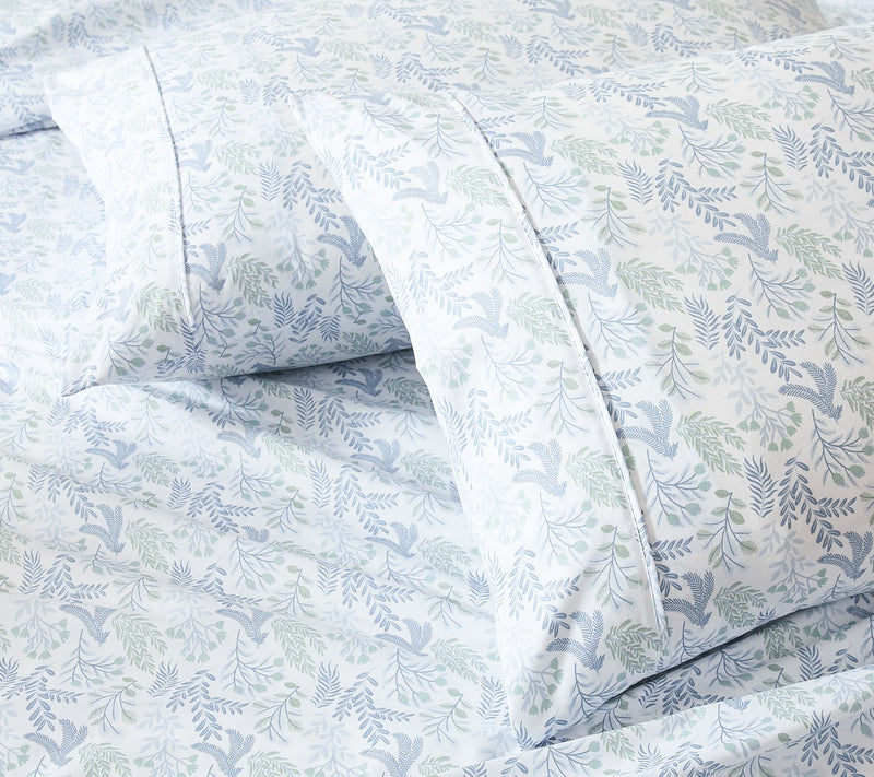 Lush Decor Botanical Leaf and Floral Sheet SetBlue 6Pc King — View 7