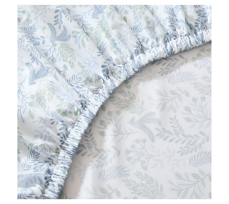 Lush Decor Botanical Leaf and Floral Sheet SetBlue 6Pc King — View 6