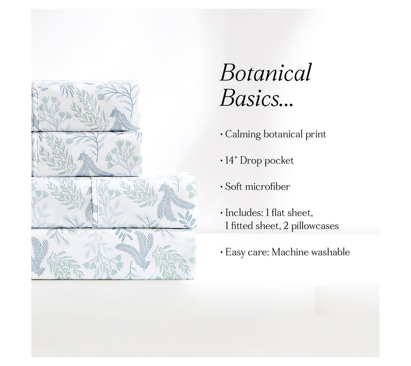 Lush Decor Botanical Leaf and Floral Sheets 4PcTwin, Twin-XL — View 8