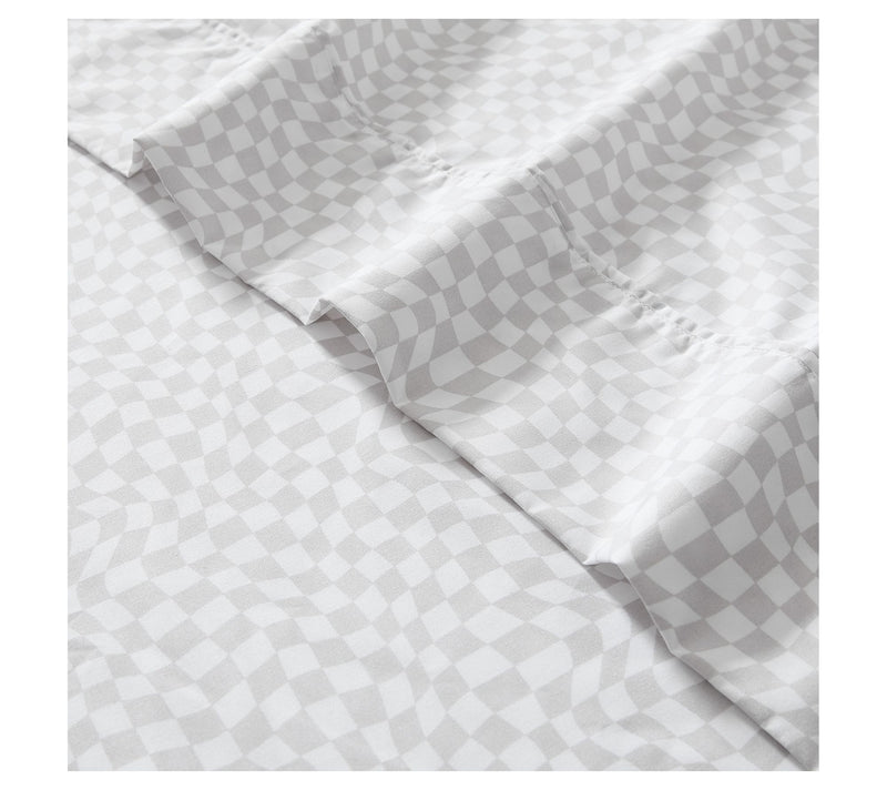 Lush Decor Circus Wavy Checks Sheet Set Light Gray 6Pc Full — View 6