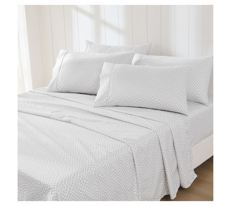 Lush Decor Circus Wavy Checks Sheet Set Light Gray 6Pc Queen — View 2