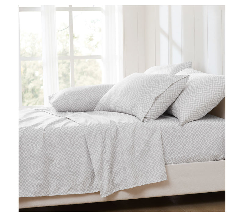 Lush Decor Circus Wavy Checks Sheet Set Light Gray 6Pc Queen — View 3
