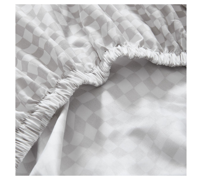 Lush Decor Circus Wavy Checks Sheet Set Light Gray 6Pc Queen — View 7
