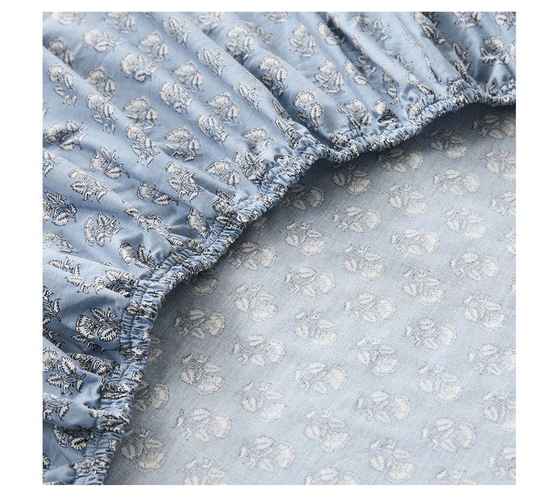 Lush Decor Freesia Cotton Sheet Set Blue 4-Piece Set Full — View 6
