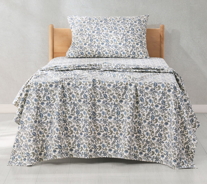 Lush Decor Lillian Block Print Cotton Sheet SetBlue 3-Pc Twin — View 10