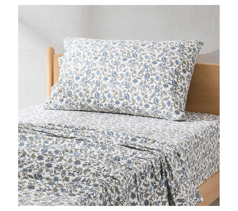 Lush Decor Lillian Block Print Cotton Sheet SetBlue 3-Pc Twin — View 3