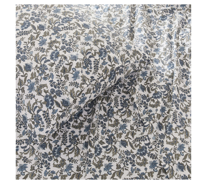 Lush Decor Lillian Block Print Cotton Sheet SetBlue 3-Pc Twin — View 7