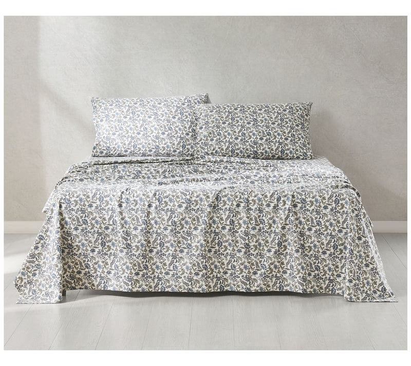 Lush Decor Lillian Block Print Cotton Sheet SetBlue 4Pc Queen — View 10