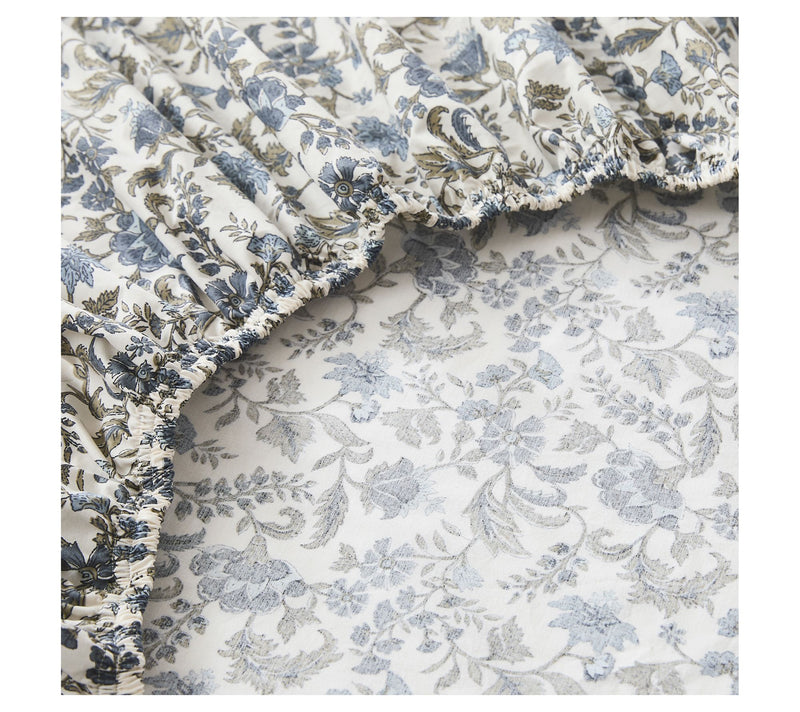 Lush Decor Lillian Block Print Cotton Sheet SetBlue 4Pc Queen — View 6