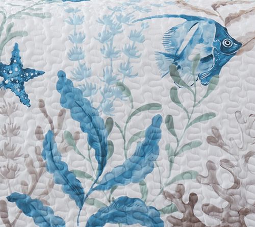 Lush Decor Oceana Watercolor Sea Life Quilt 5PcSet King/Cal K — View 9