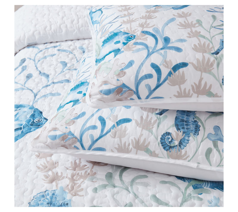 Lush Decor Oceana Watercolor Sea Life Quilt 5PcSet King/Cal K — View 6