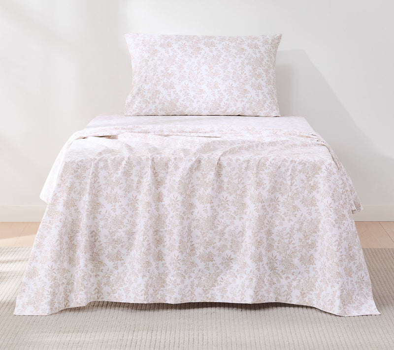 Lush Decor Peony Toile Cotton Sheet Set Peach 3-Piece Set Twin — Main view