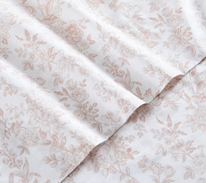 Lush Decor Peony Toile Cotton Sheet Set Peach 3-Piece Set Twin — View 5