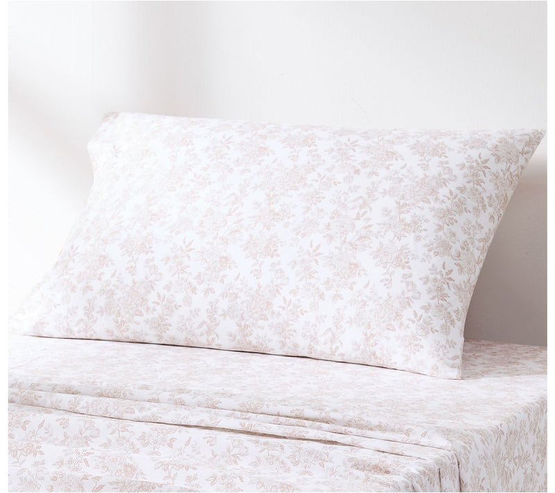 Lush Decor Peony Toile Cotton Sheet Set Peach 3-Piece Set Twin — View 3