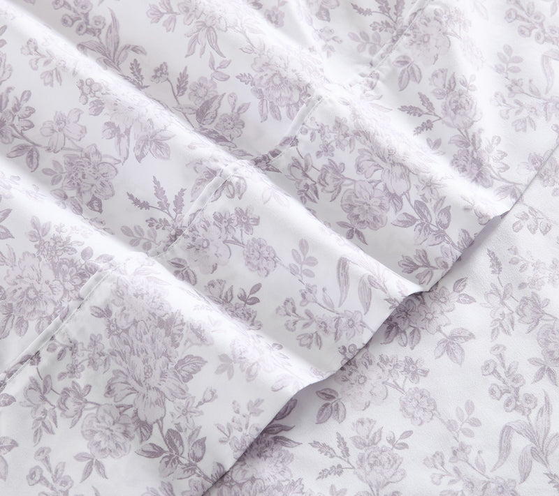 Lush Decor Peony Toile Sheet Set Mauve 4-Pc SetTwin, Twin-XL — View 5
